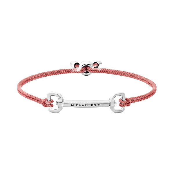 Michael Kors Horsebit Corded Slider Bracelet Silver/Sunset Rose