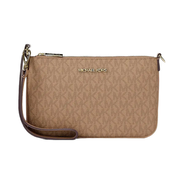 Michael Kors Jet Set Small Signature Logo Convertible Wristlet Camel
