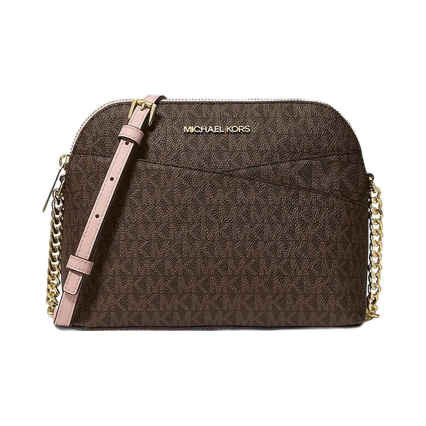 Michael Kors Jet Set Travel Medium Logo Dome Crossbody Bag Powder Blush
