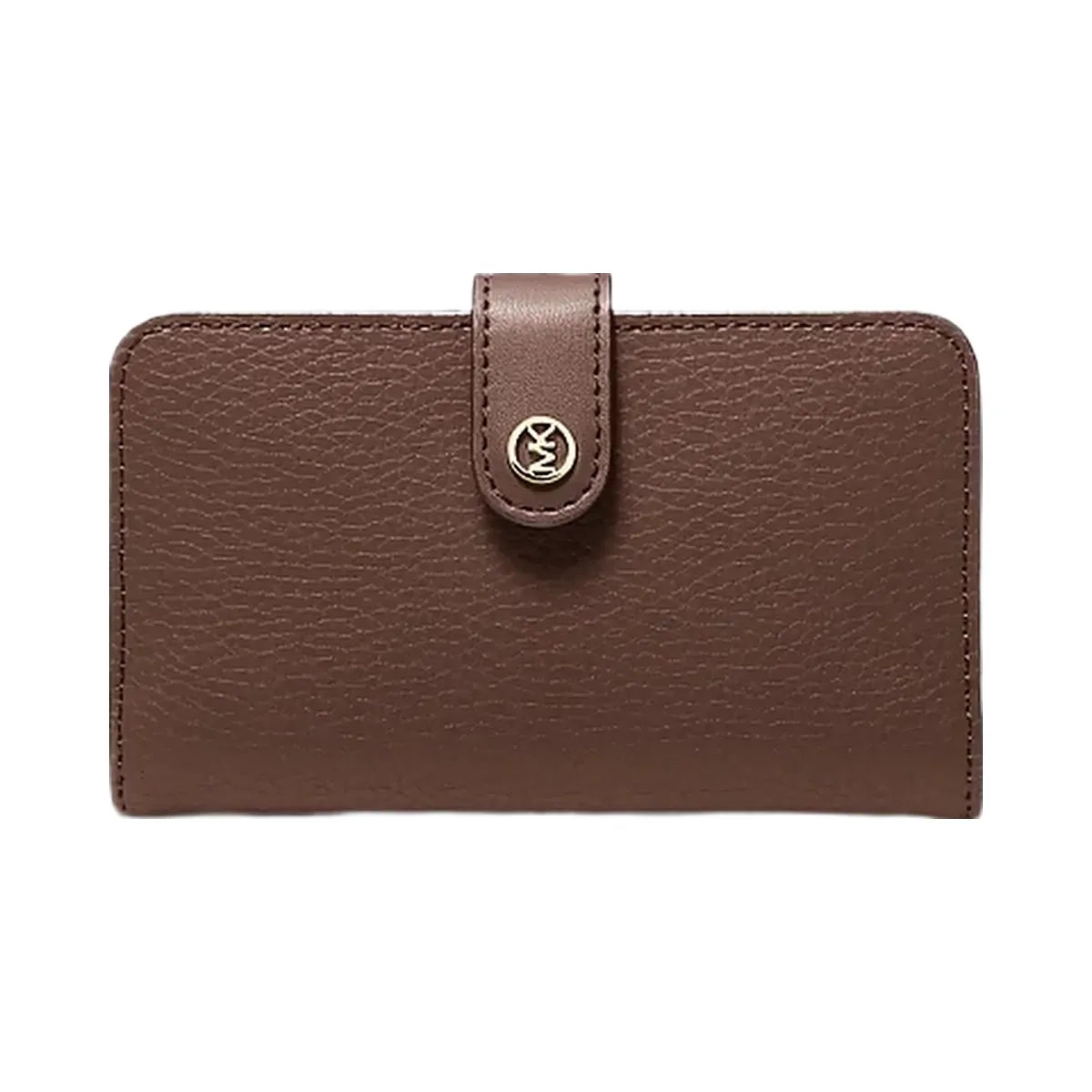 Michael Kors Jet Set Travel Medium Pebbled Leather Billfold Wallet Nutmeg
