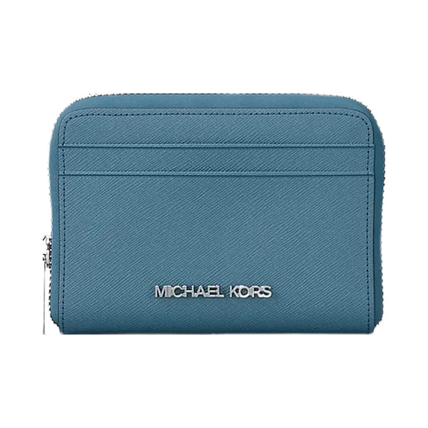 Michael Kors Jet Set Travel Medium Saffiano Leather Wallet Denim