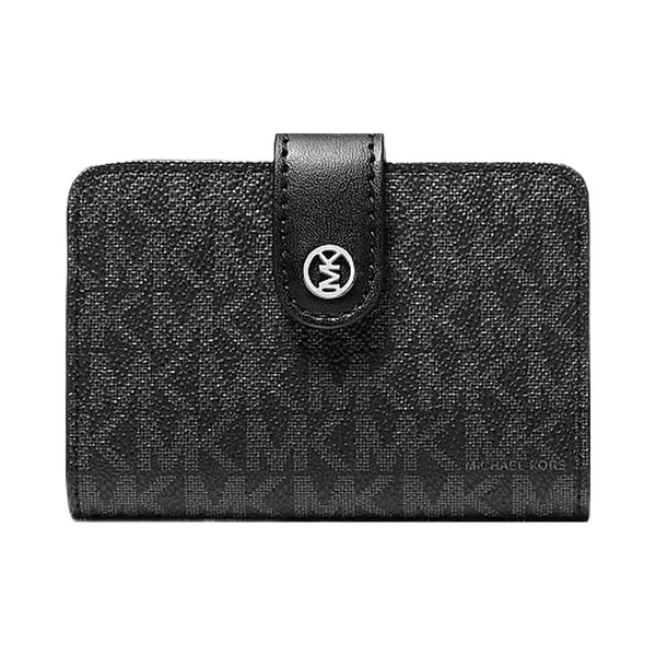 Michael Kors Jet Set Travel Small Signature Logo Billfold Wallet Black