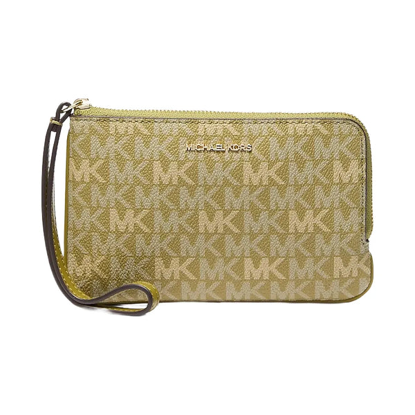 Michael Kors Jet Set Travel Small Signature Logo Wristlet Oregano