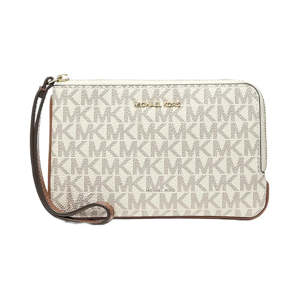Michael Kors Jet Set Travel Small Signature Logo Wristlet Vanilla