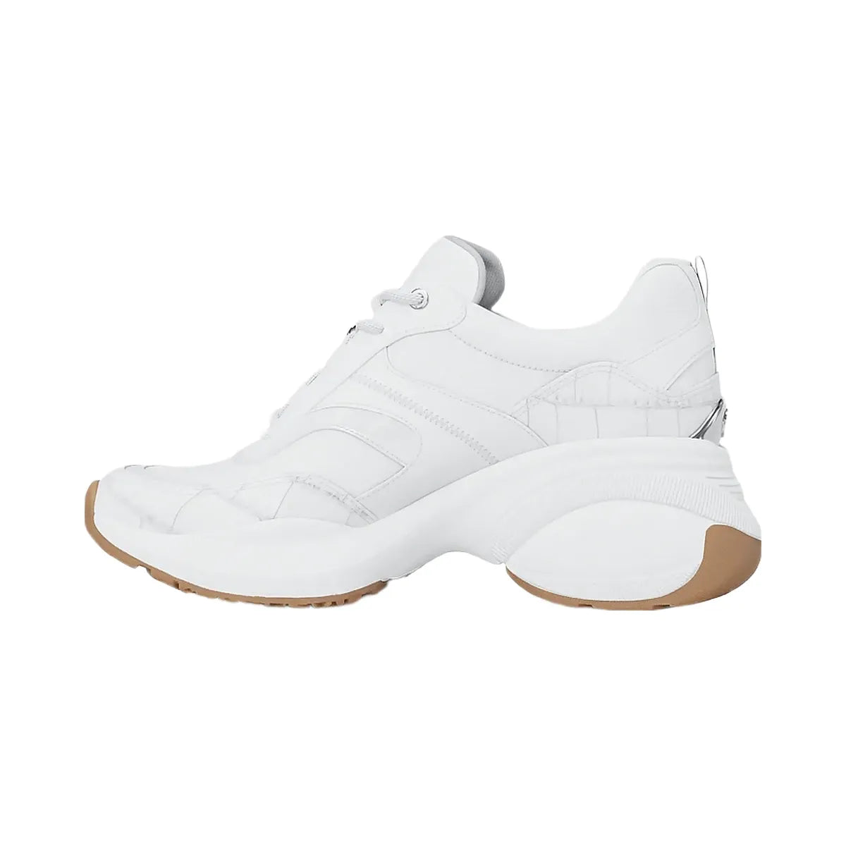 Michael Kors Kaia Mixed-Media Trainer Optic White