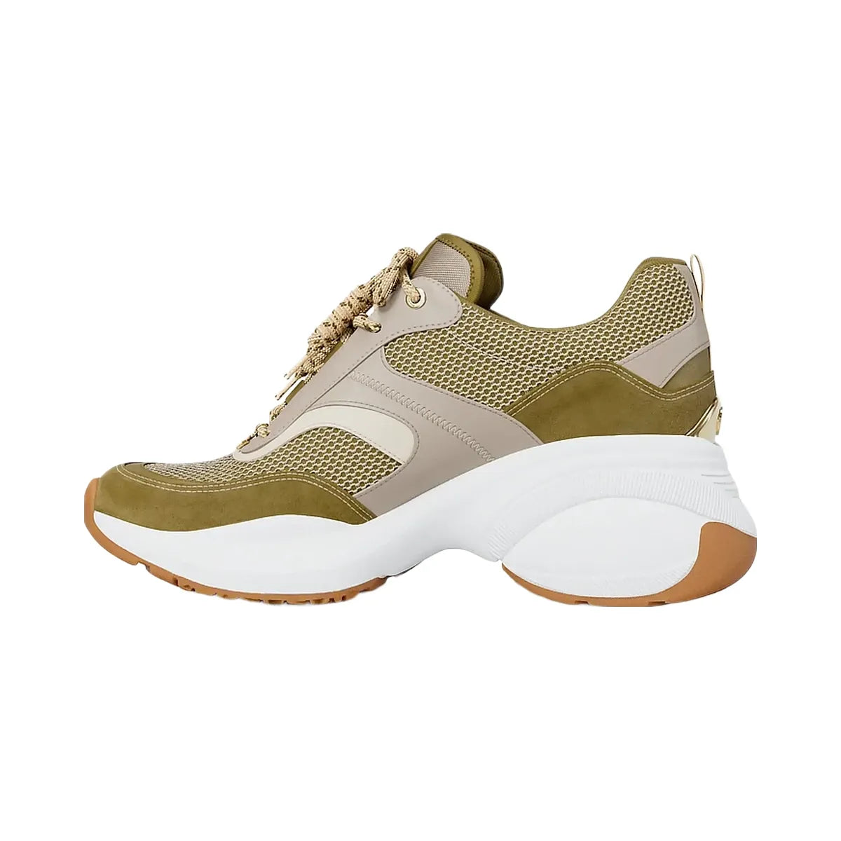 Michael Kors Kaia Mixed-Media Trainer Oregano Mlt