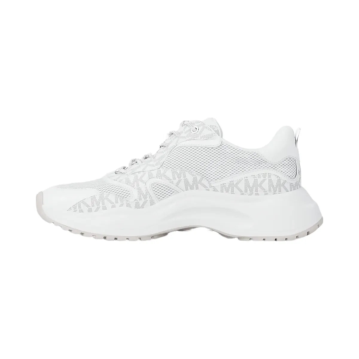 Michael Kors Levie Mixed-Media Trainer Optic White