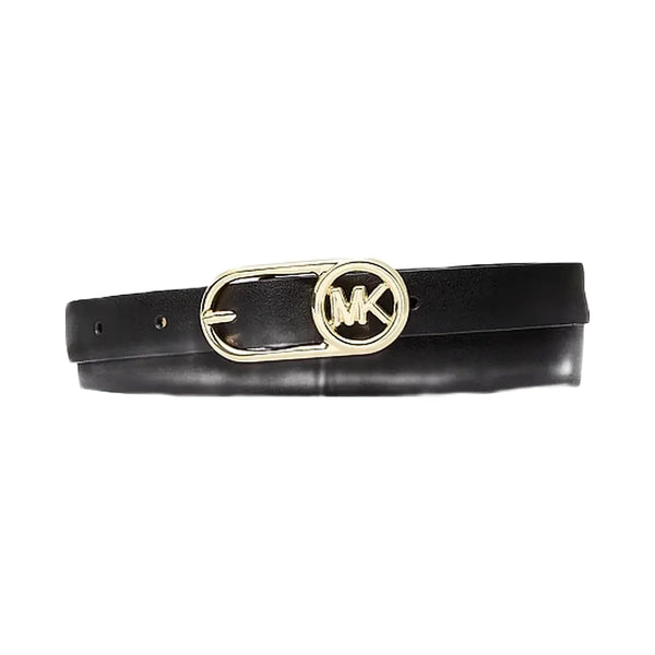 Michael Kors Logo Buckle Leather Belt Black