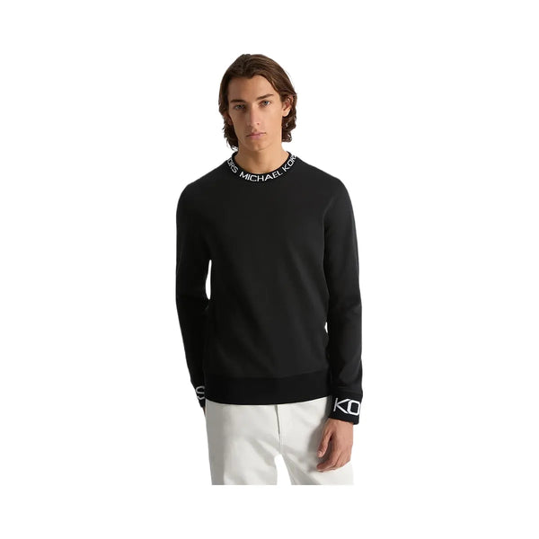Michael Kors Logo Trim Cotton Blend Sweatshirt Black
