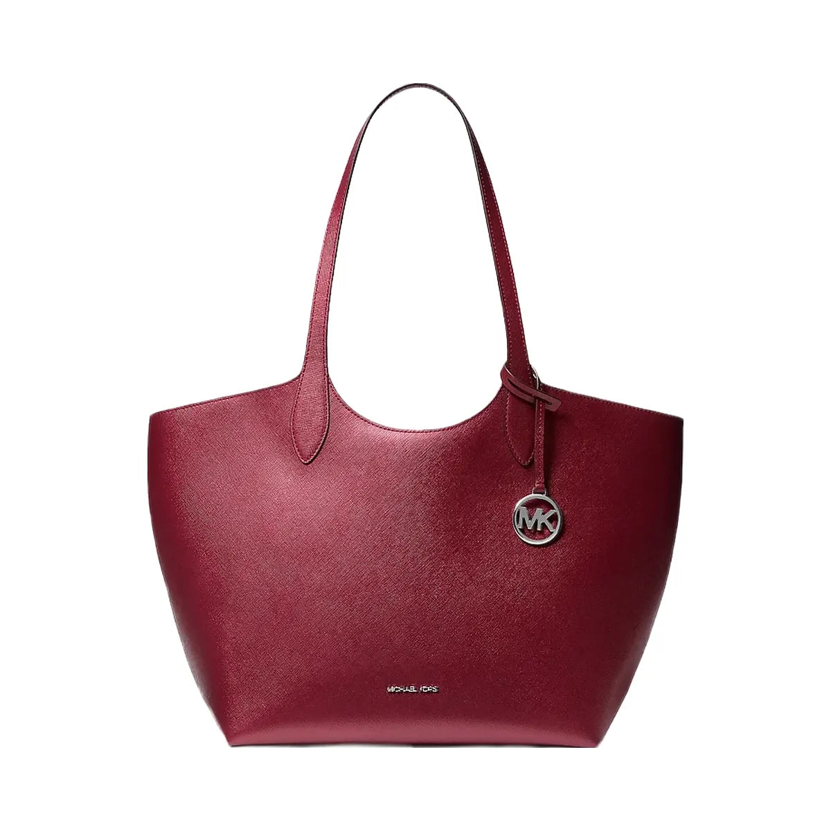 Michael Kors Maya Large Metallic Tote Bag Maroon