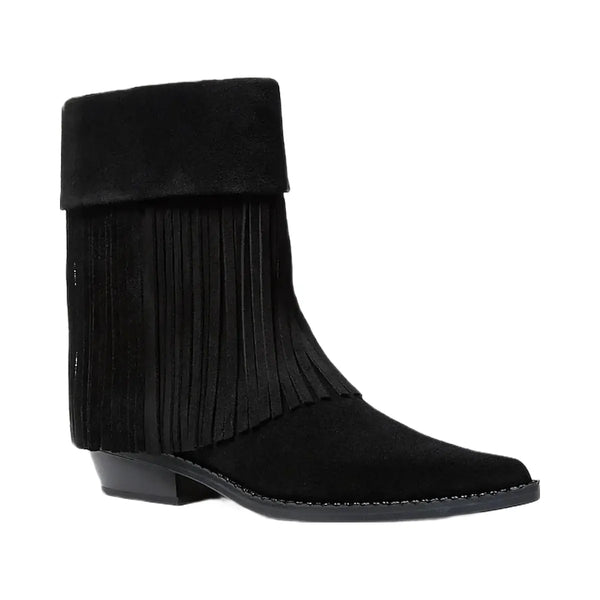 Michael Kors Nash Fringed Suede Boot Black