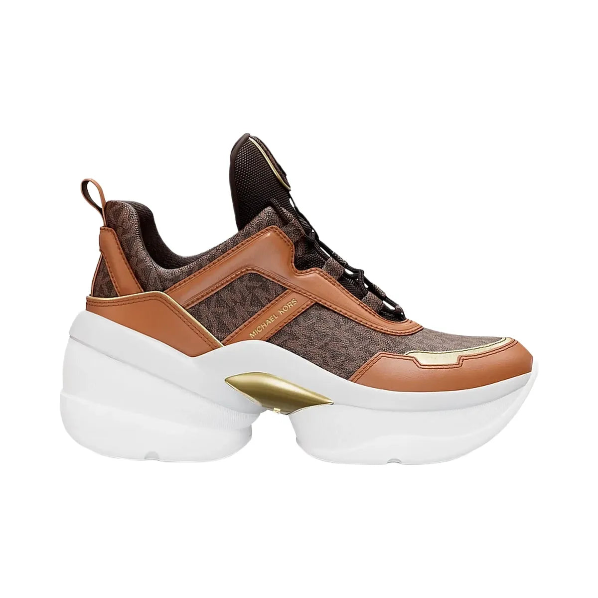Michael Kors Olympia Signature Logo Trainer Brown Multi