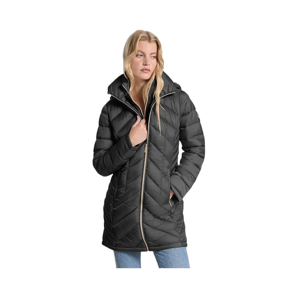 Michael Kors Packable Quilted Nylon Puffer Coat Black