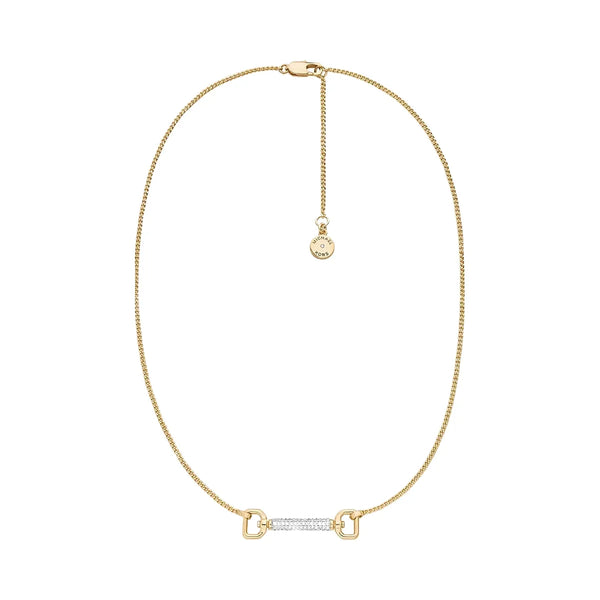 Michael Kors Pavé Horsebit Necklace Gold