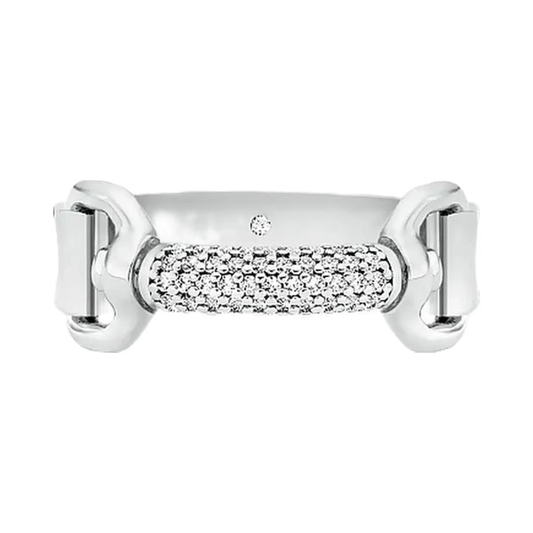 Michael Kors Pavé Horsebit Ring Silver