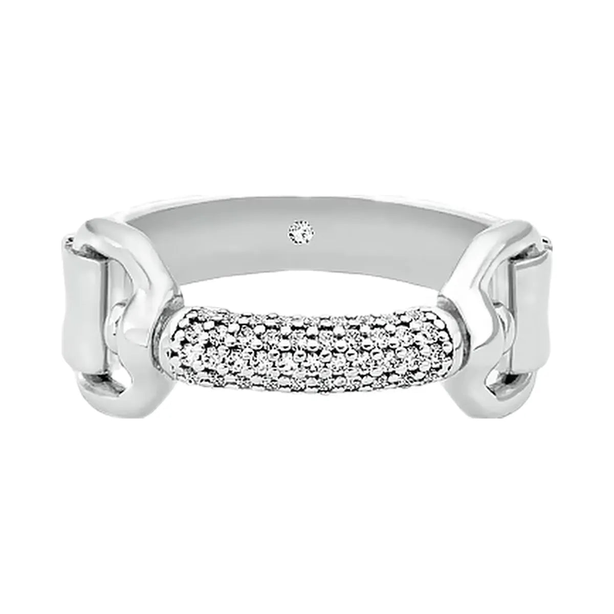 Michael Kors Pavé Horsebit Ring Silver