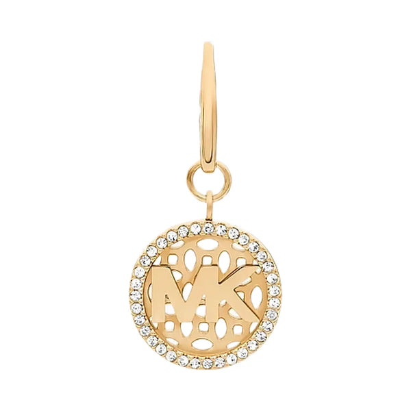 Michael Kors Pavé Logo Charm Earrings Gold
