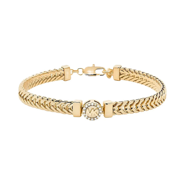 Michael Kors Pavé Logo Foxtail Chain Bracelet Gold