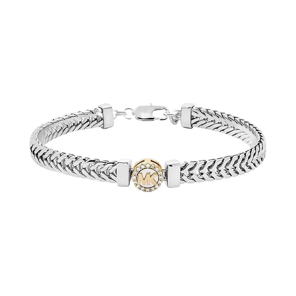 Michael Kors Pavé Logo Foxtail Chain Bracelet Two Tone