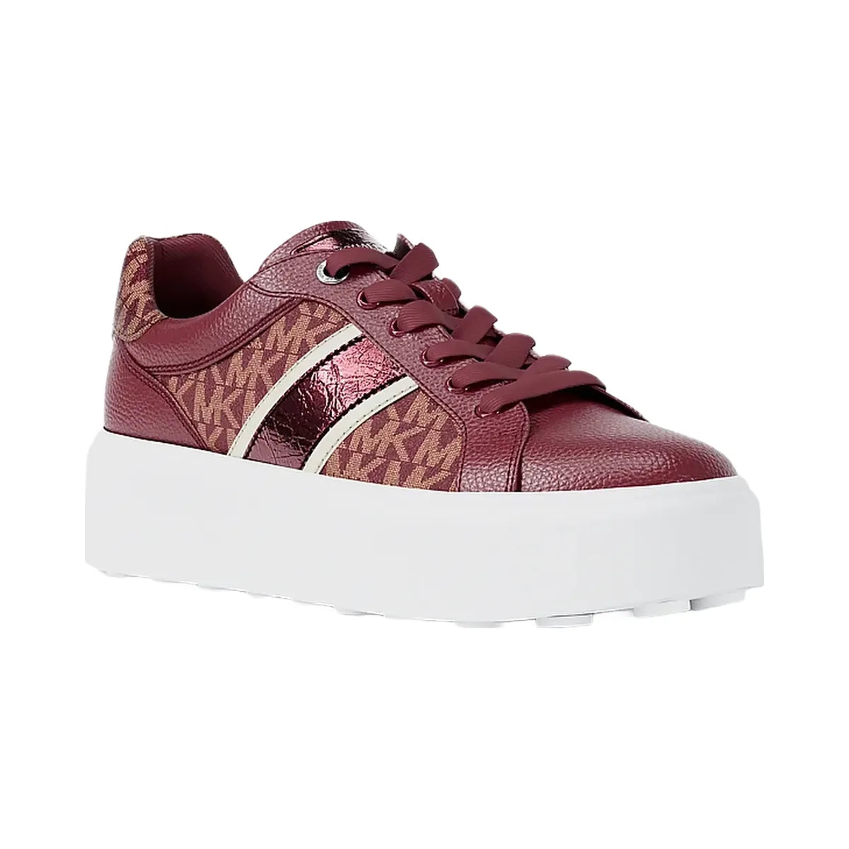 Michael Kors Romey Signature Logo Stripe Platform Sneaker Cherry