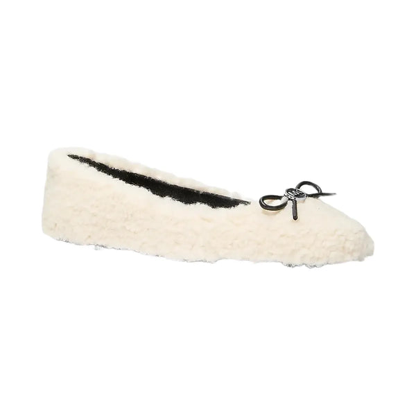Michael Kors Savannah Faux Shearling Ballet Flat Natural