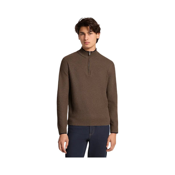 Michael Kors Wool Blend Quarter-Zip Sweater Mushroom
