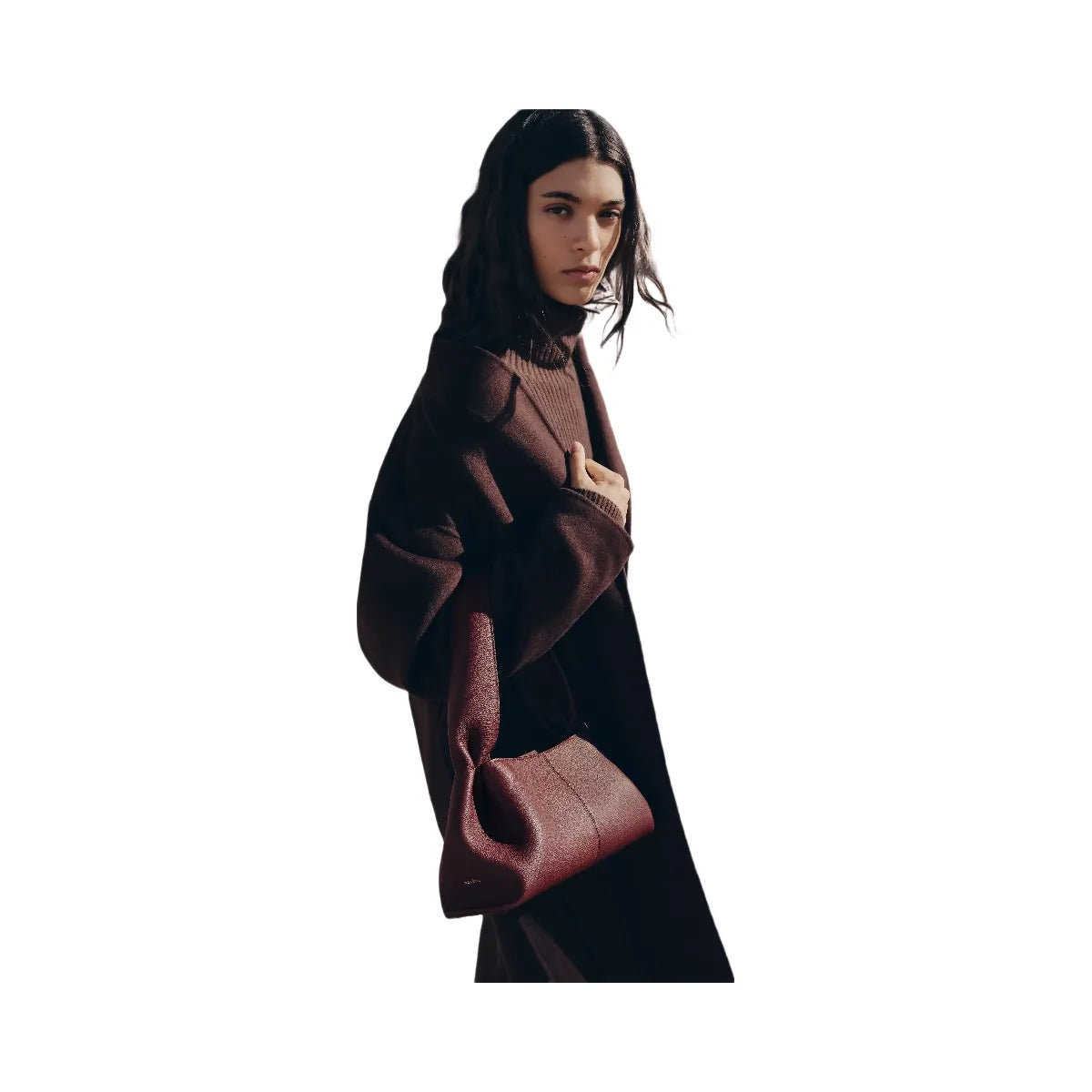 Polène Numéro Neuf East West - Textured Black Cherry