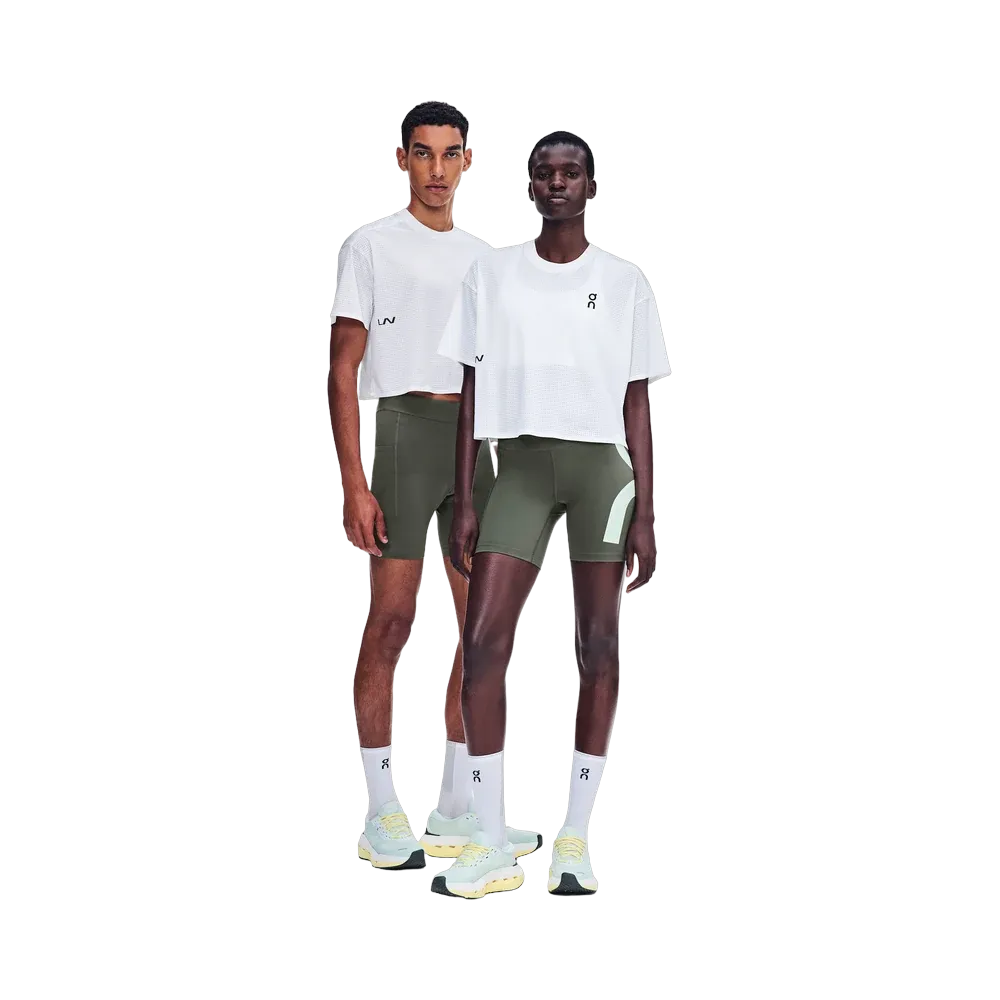 On Running Cropped Run-T LN1 White