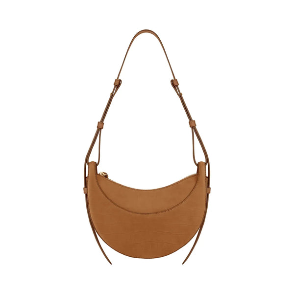 Polène Numéro Dix Crocodile Nubuck Leather Bag Cinnamon