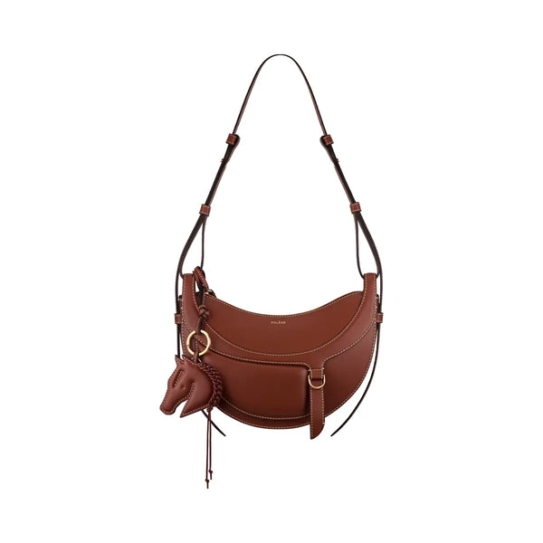 Polène Numéro Dix Galop Leather Bag Cognac