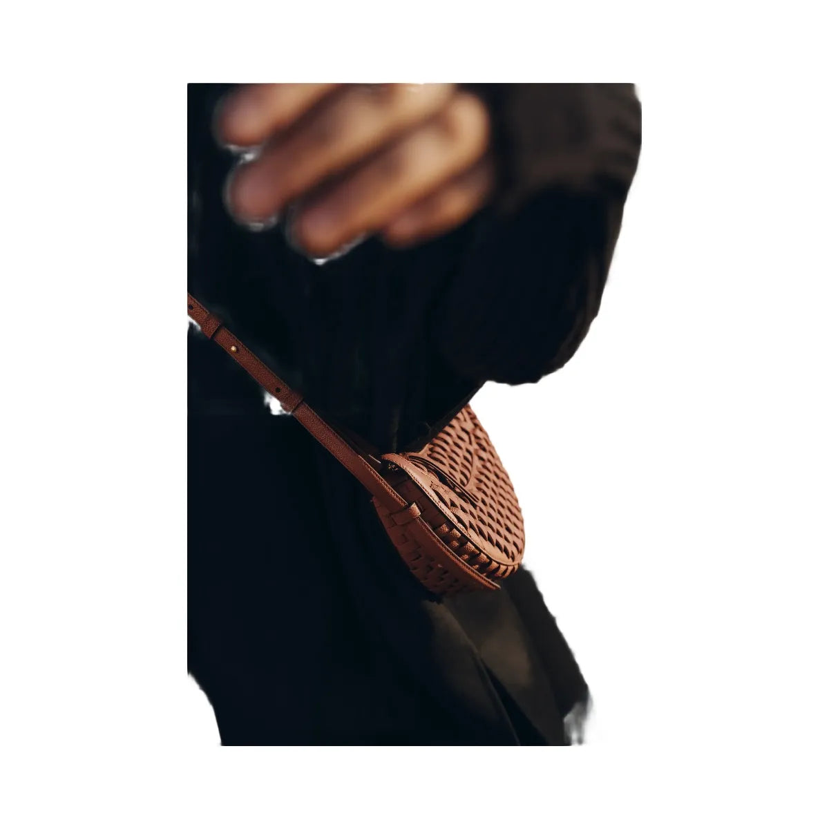 Polène Numéro Dix Onda Leather Bag Cognac