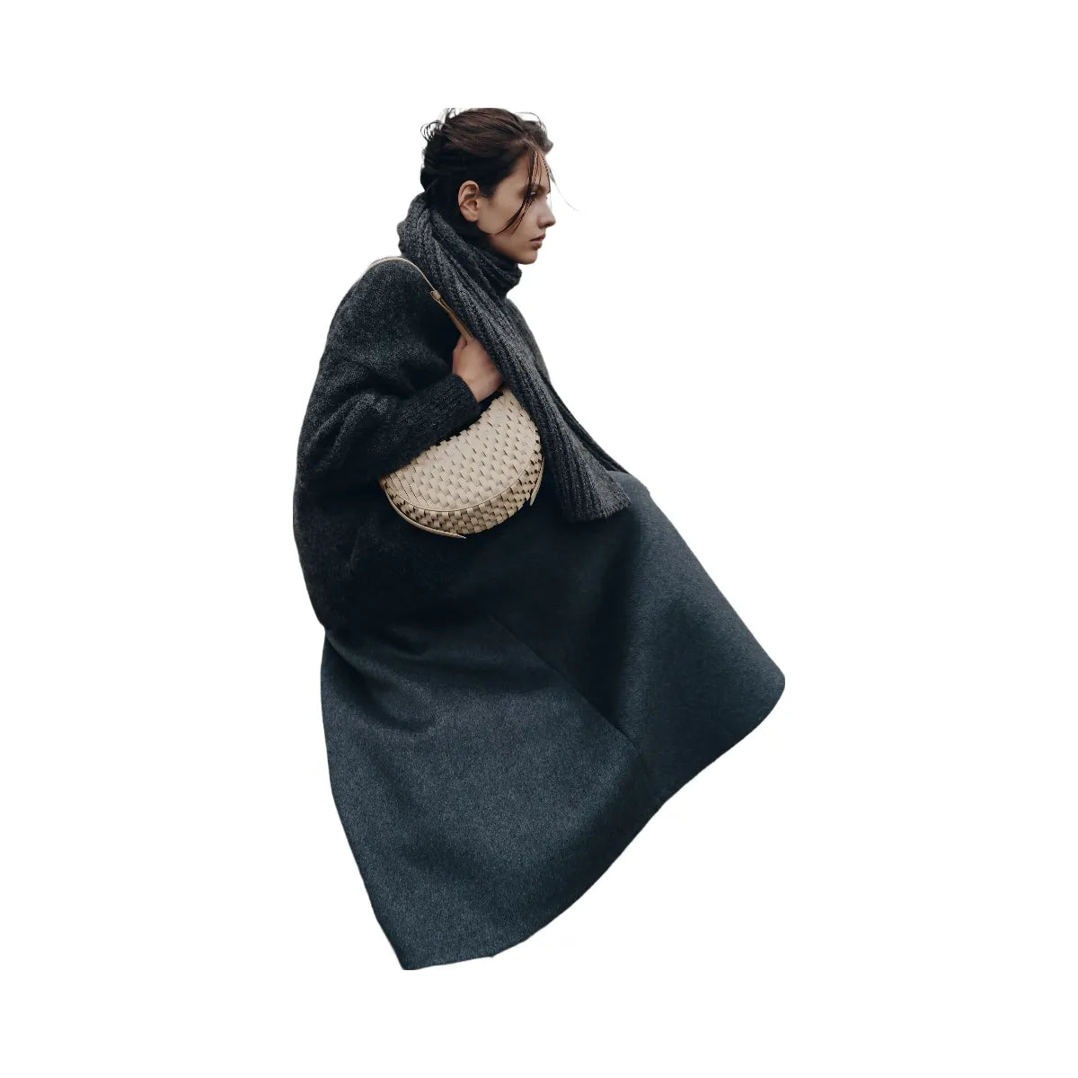 Polène Numéro Dix Onda Leather Bag Ecru