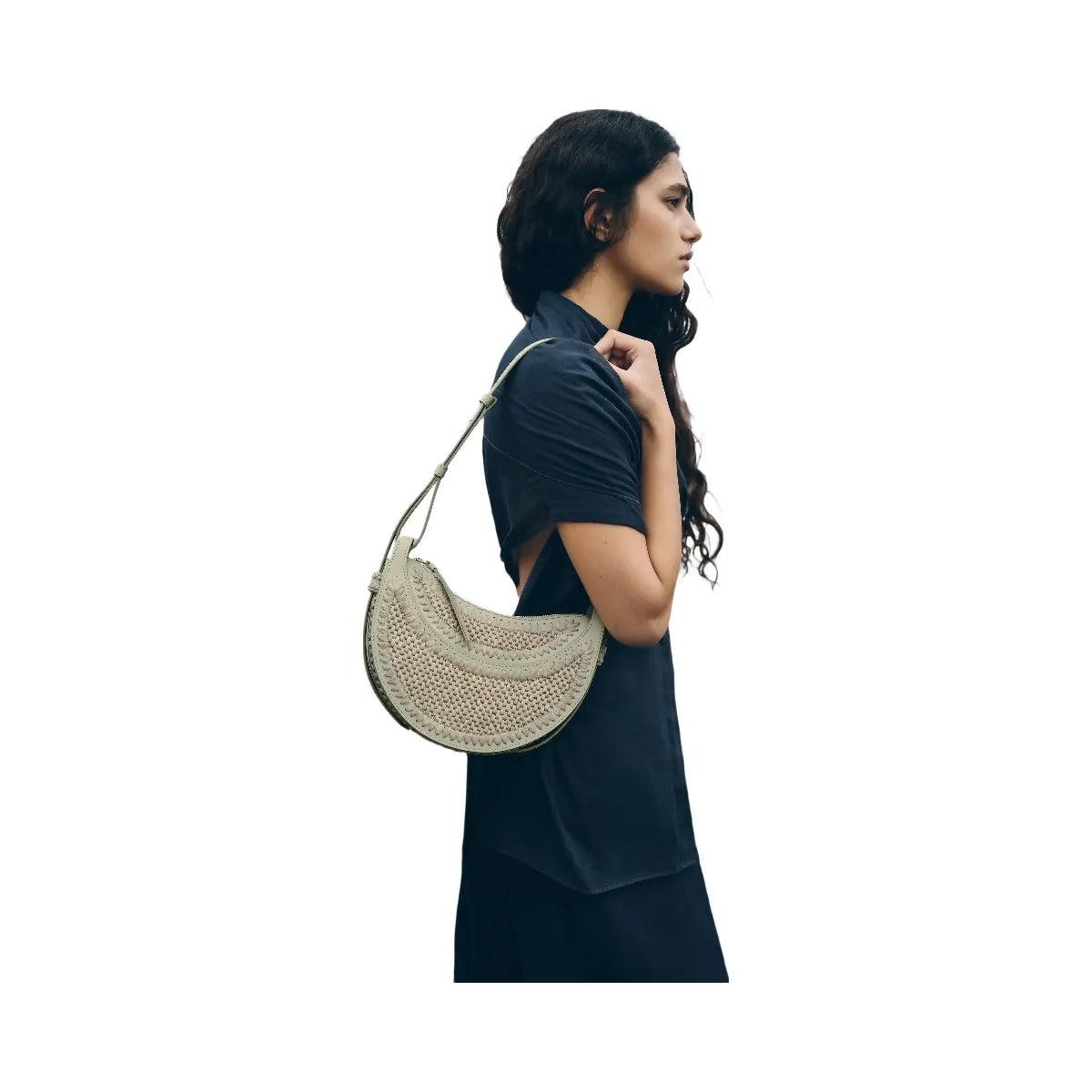 Polène Numéro Dix Raffia Bag Laurel