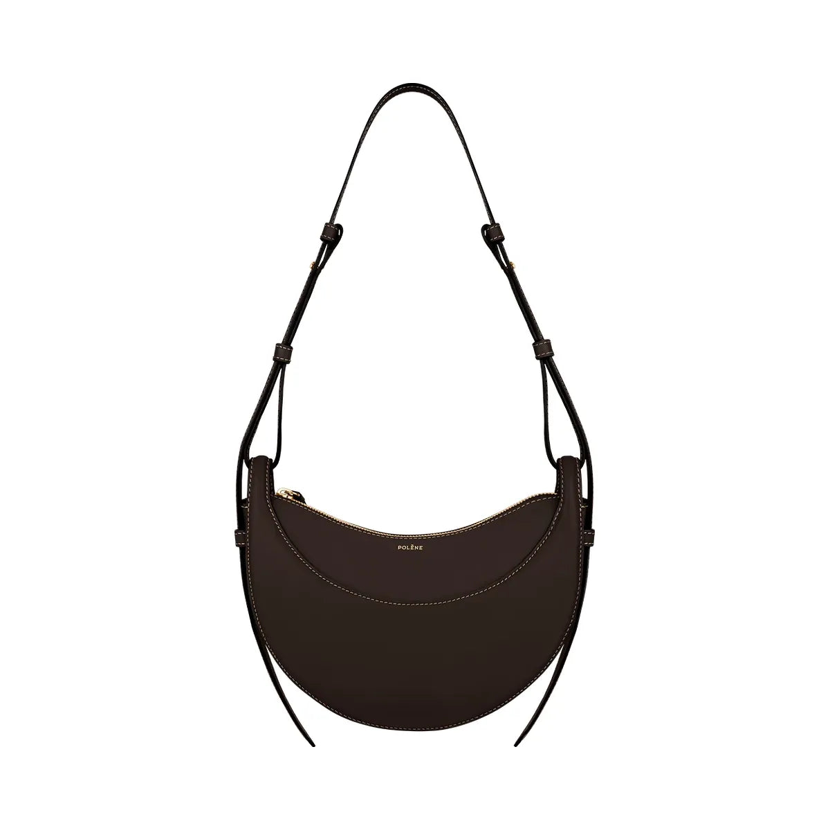 Polène Numéro Dix Smooth Leather Bag Ebony