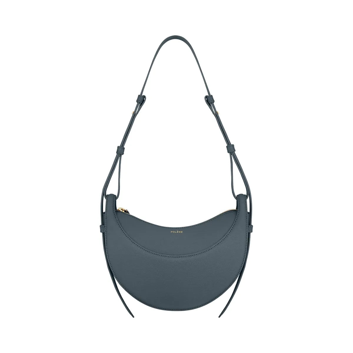 Polène Numéro Dix Textured Leather Bag Midnight Blue
