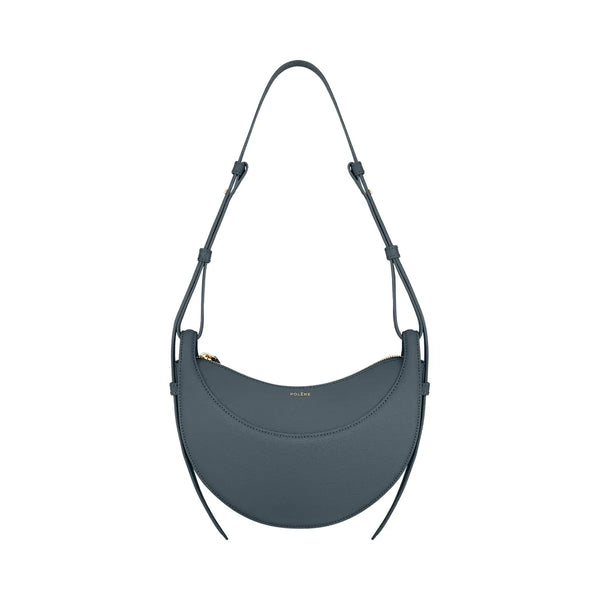 Polène Numéro Dix Textured Leather Bag Midnight Blue