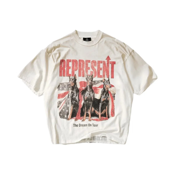 Represent Dream On Tour T Shirt Washed Ecru