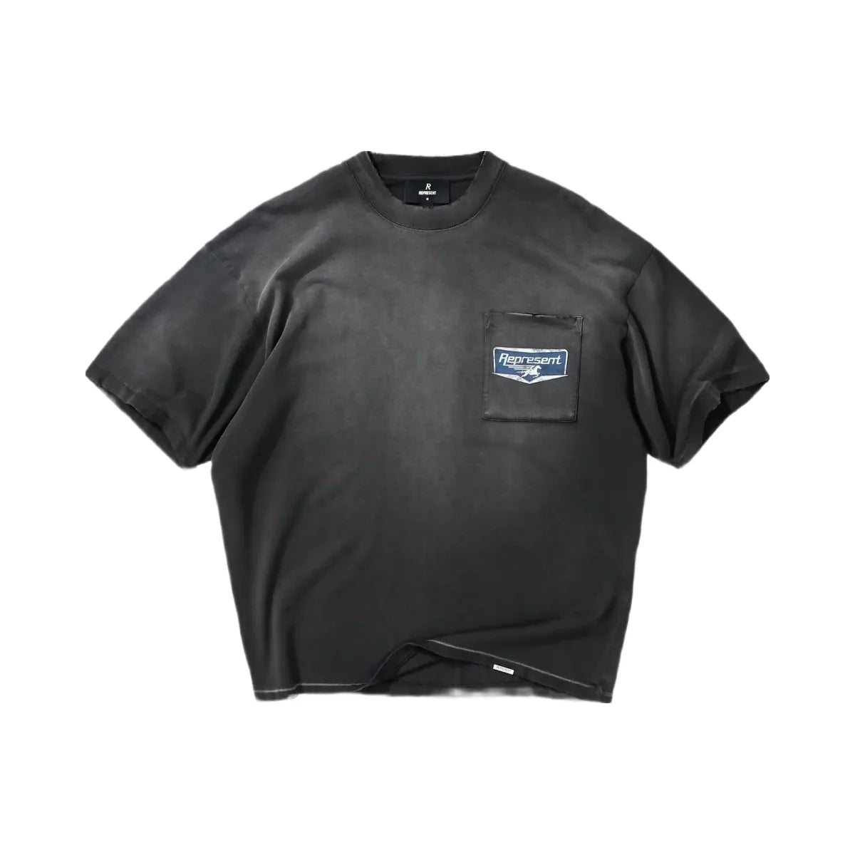Represent Nothing Faster T Shirt Stained Black