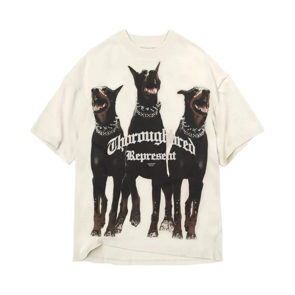 Represent Thoroughbred T Shirt Vintage White/Black