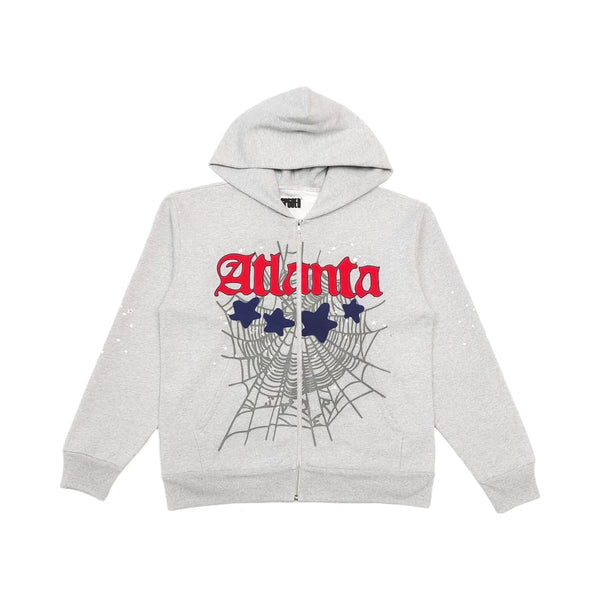 SP5DER Atlanta Full Zip Hoodie Heather Grey
