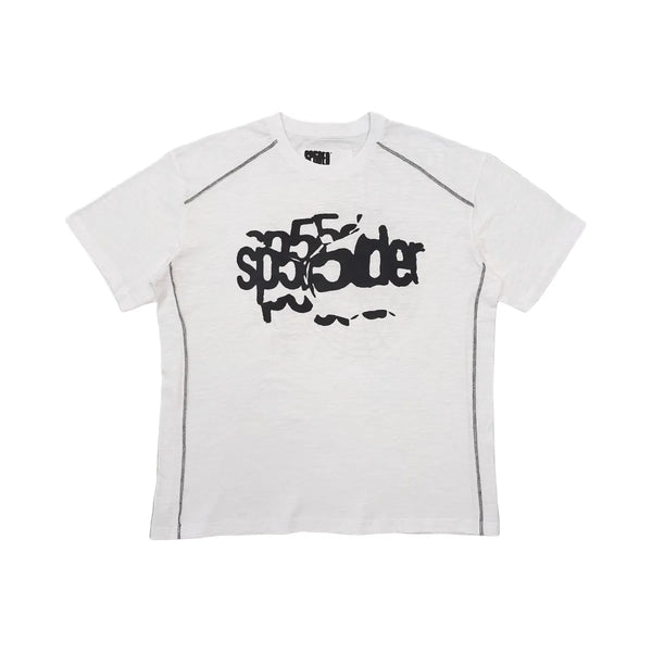 SP5DER Contrast Stitch Slub T-Shirt White