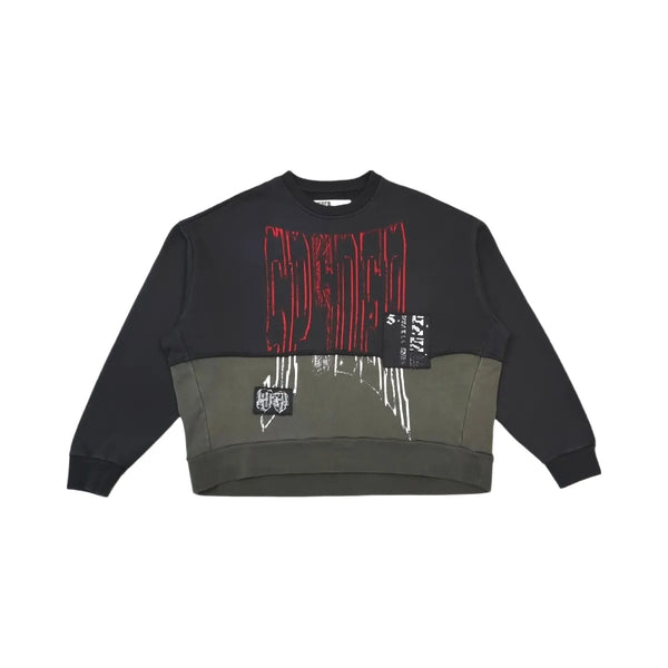 SP5DER Diffused Collegiate Crewneck Black