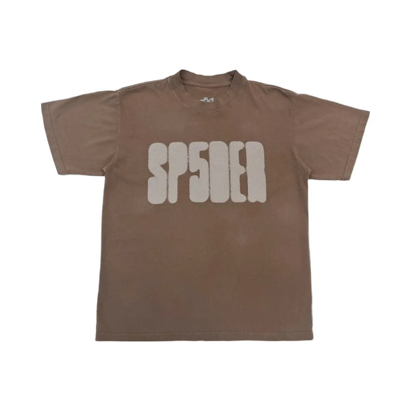 SP5DER Focused Logo T-Shirt Brown