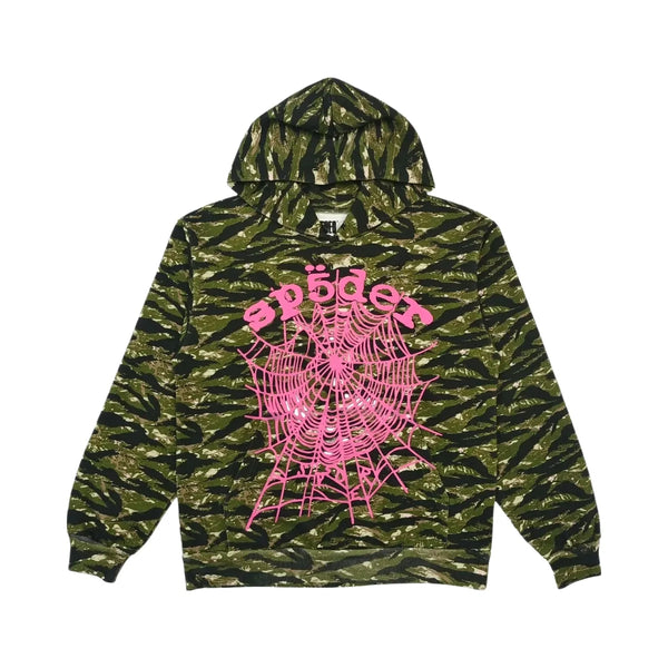 SP5DER Og Web V2 Tiger Camo Hoodie Tiger Camo