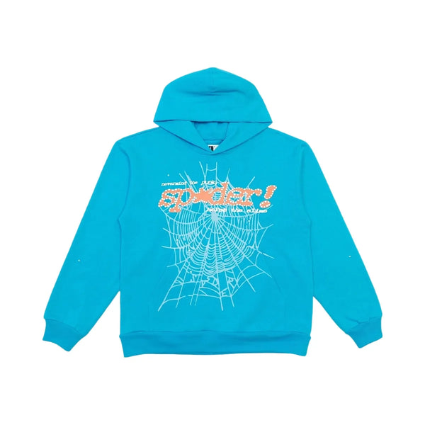SP5DER Punk V2 Hoodie Cyan