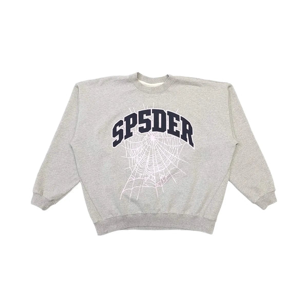 SP5DER Varsity Web Crewneck Heather Grey