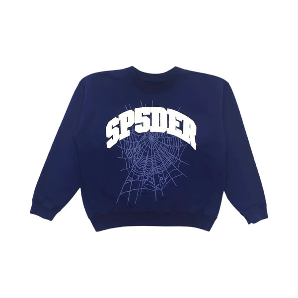 SP5DER Varsity Web Crewneck Navy