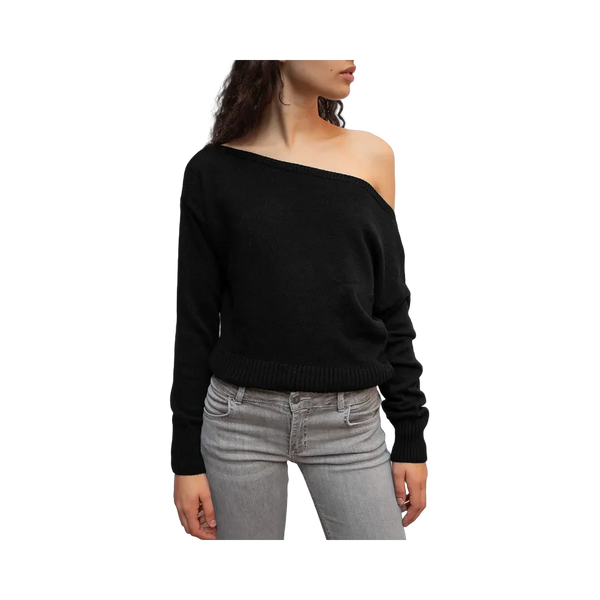Subdued Boat Neck Sweater 'Black'