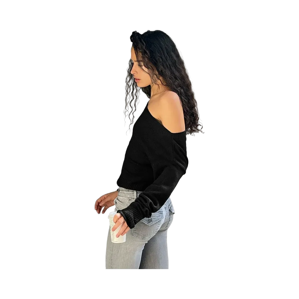 Subdued Boat Neck Sweater 'Black'