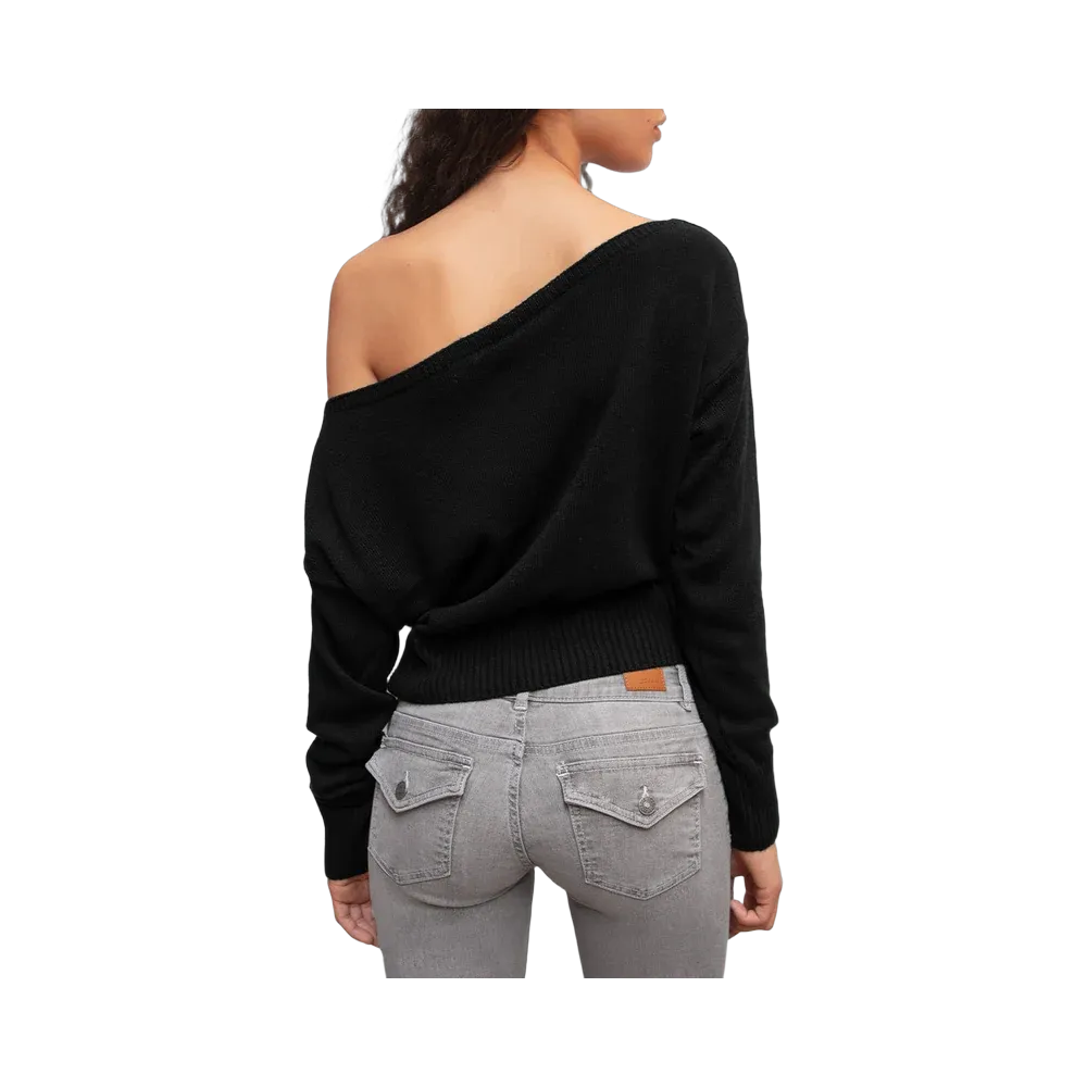 Subdued Boat Neck Sweater 'Black'